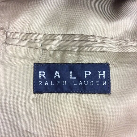 Ralph Lauren RRL Blazer Mens 42 Tall Sports Coat Herringbone Black Tan Silk Wool - Picture 6 of 8